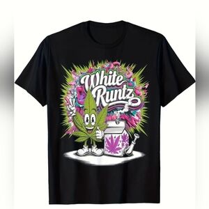 Cannabis White Runtz Graphic Short Sleeve Tee - Black